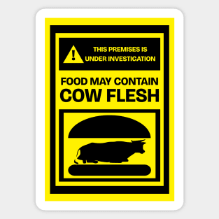 Mmmmm...Burgers! Food may contain Cow Flesh Funny Burger FOOD-6 Sticker